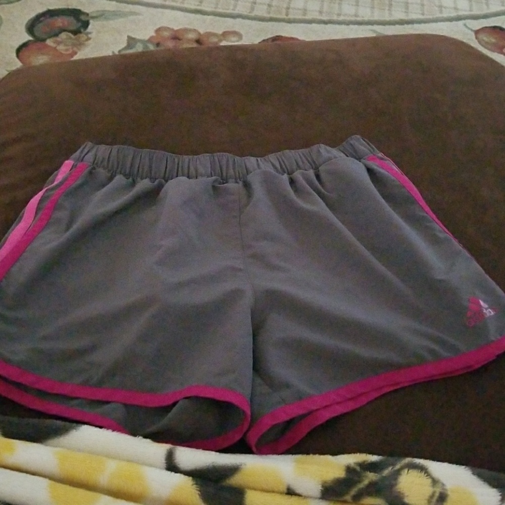 Adidas grey running shorts