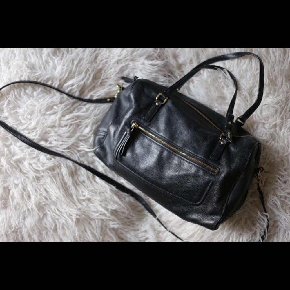 Coach Black Leather Cross Body Bag