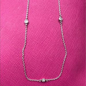 Tiffany Elsa Peretti 18" Diamond Silver Necklace