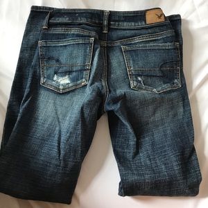 NWOT American Eagle Dark High Waisted Ripped Jeans