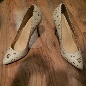 Lauren Conrad Floral cut Nude heels. NWOT.