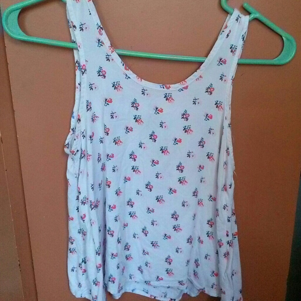 Cute floral summer cropped tank