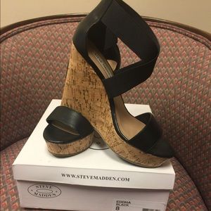 Steve Madden Black Wedge