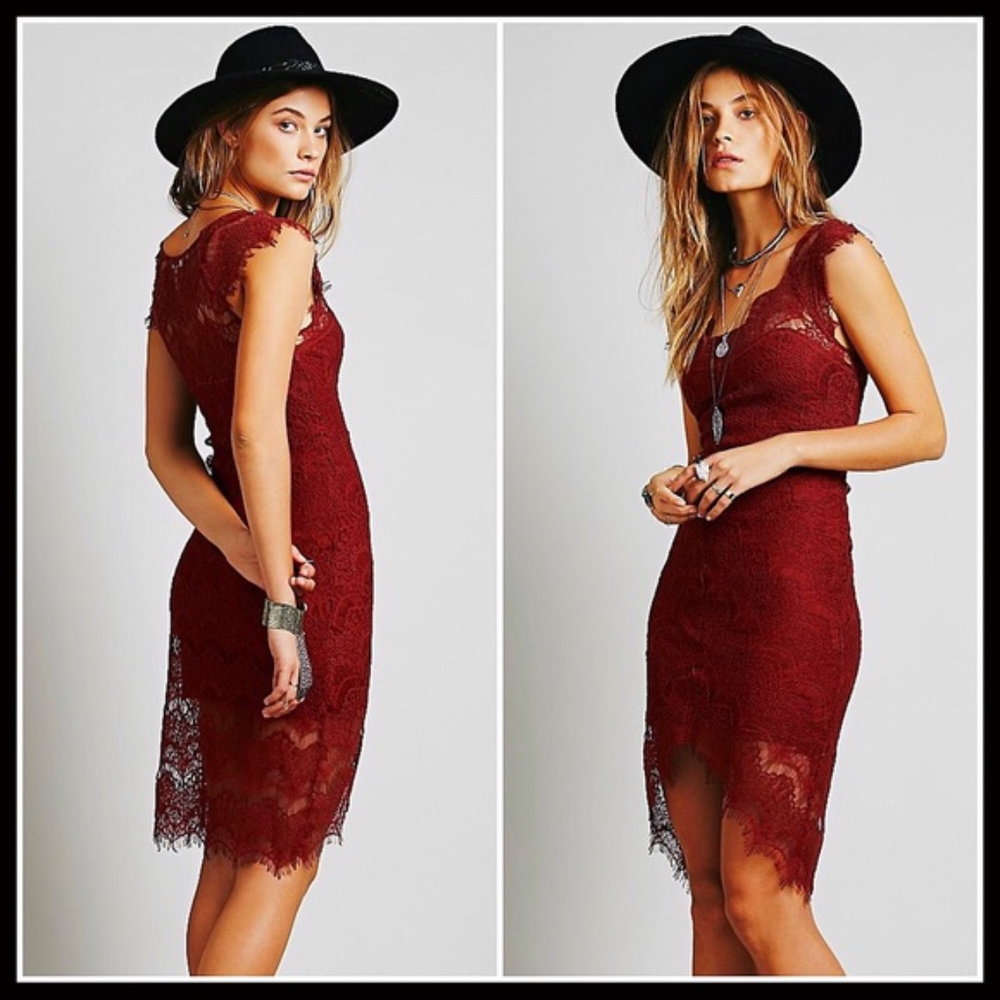 ❌HOLD❌FREE PEOPLE CROCHET LACE  SLIP DRESS - Picture 2 of 8