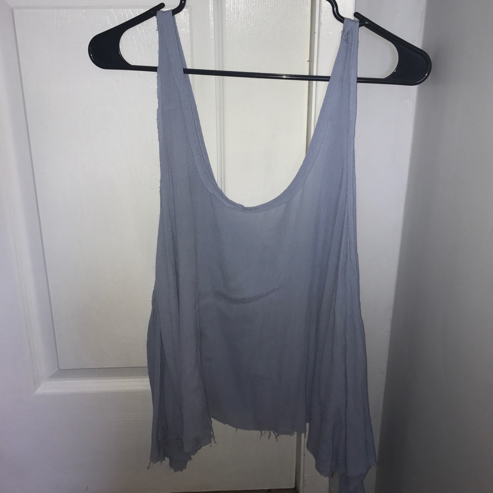Free People intimates baby blue cropped tank top