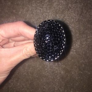 Tarina Tarantino Black Swarovski Crystal Ring