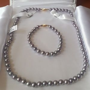 NWOT Genuine Na Hoku Pearl Necklace Bracelet Set