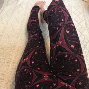 Red Patterned Leggings from Charlotte Russe