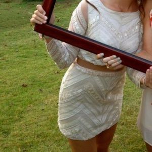 Free people long sleeve beaded dress