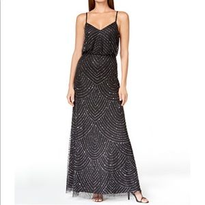 Adrianna Papell Beaded Blouson Gown