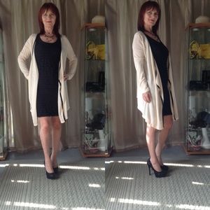 NWT OPEN FRONT CARDIGAN WITH BLACK TRIM