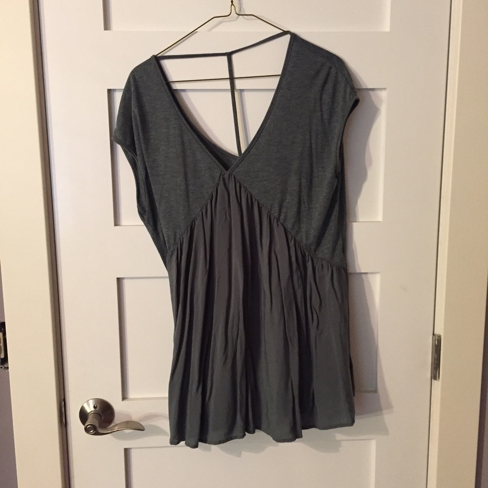Anthropologie green v neck top