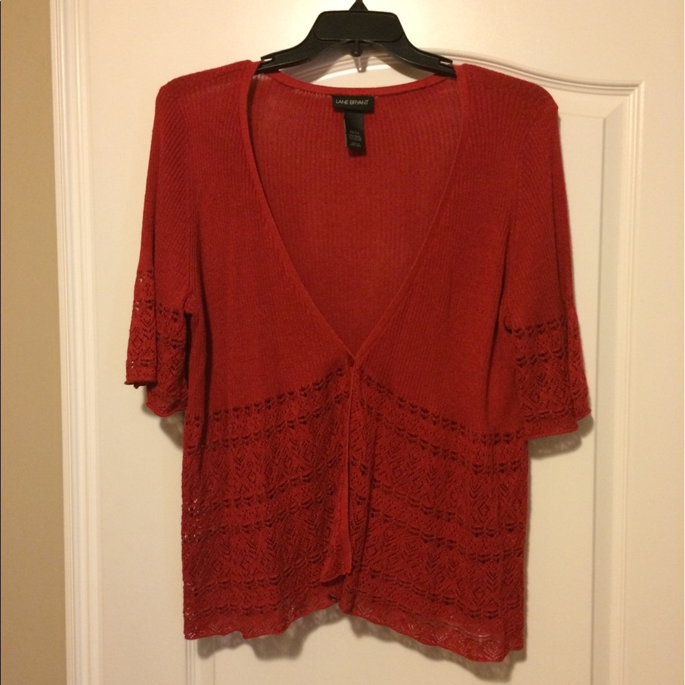 Lane Bryant 1 button Cardigan in red