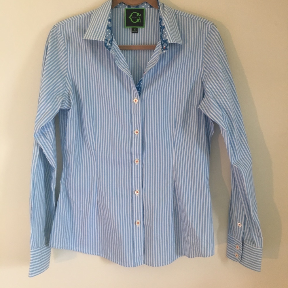Blue Striped Button Down Shirt