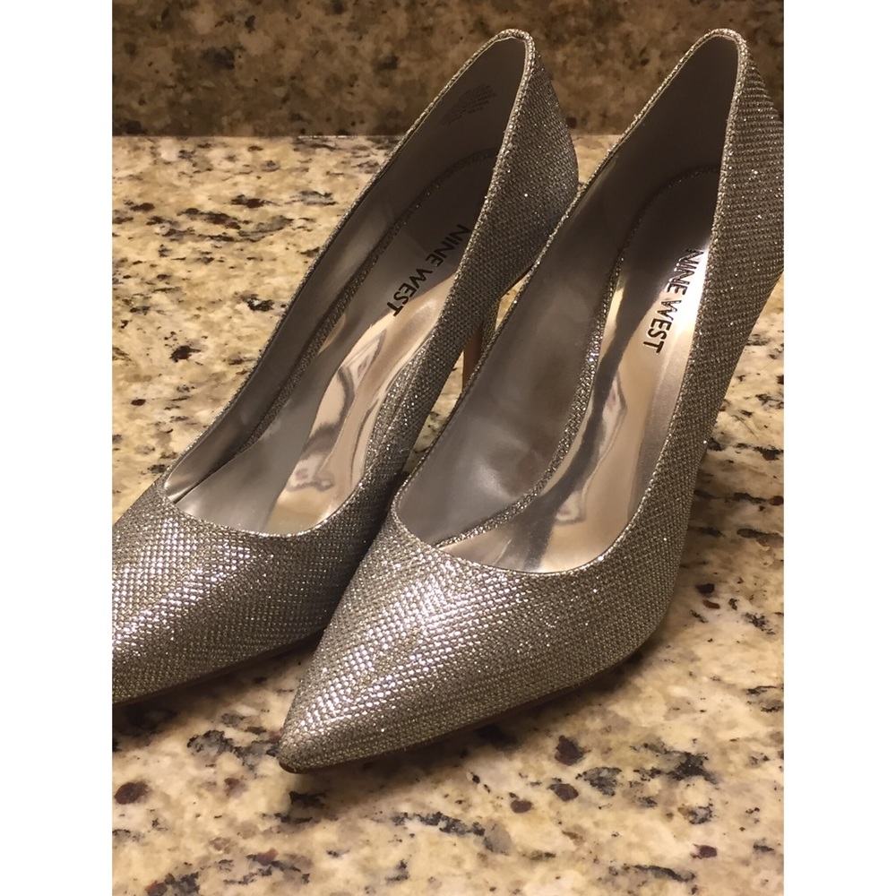 Nine West Silver Heels