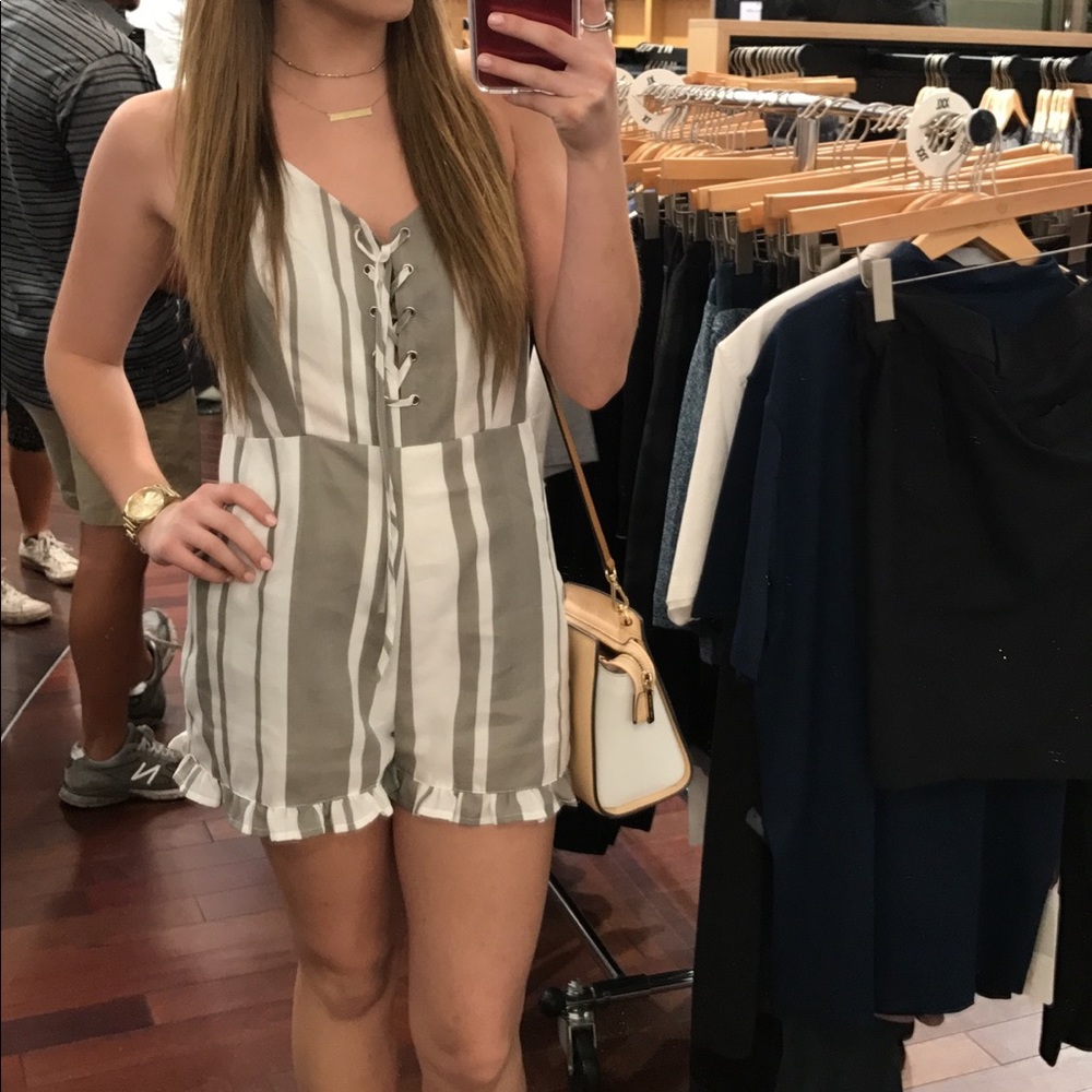 gray and white playsuit!