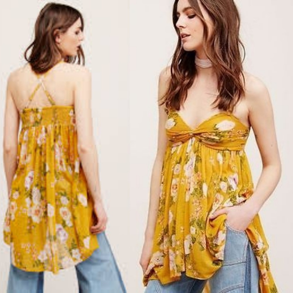 ⓗⓟ NWT Free People Mirage Tube Top in Yellow