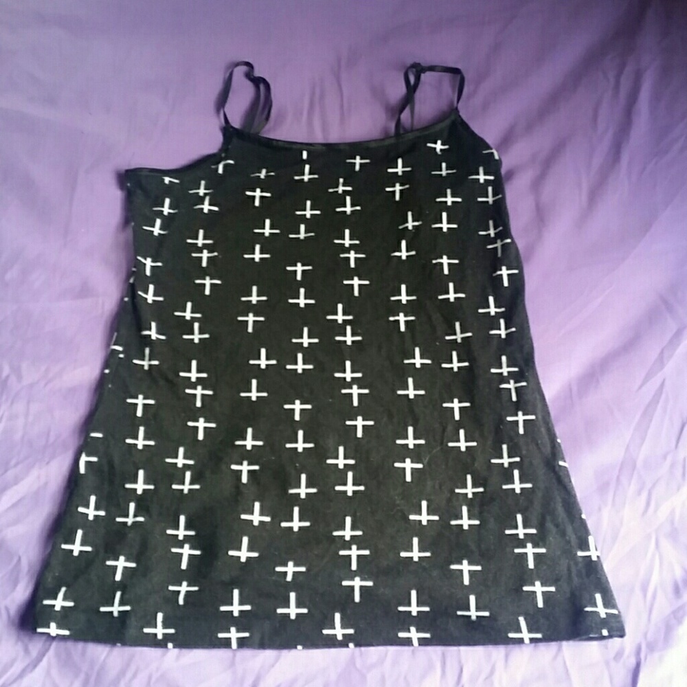 Goth Cross Strappy Tank