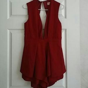 Red open romper