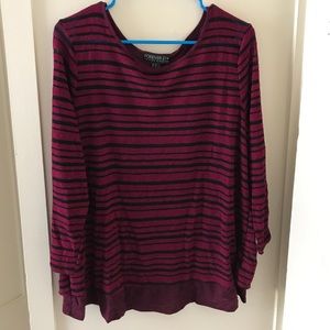 Plus Size Red Stripped Top
