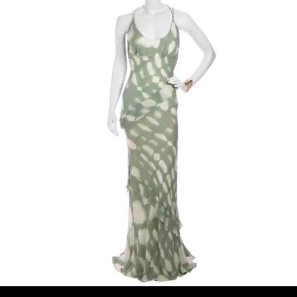 Nicole Miller celadon cocktail gown
