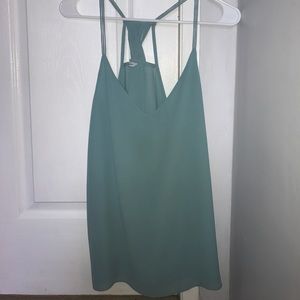 Aqua/Teal loose, v-neck open back tunic top - ANGL