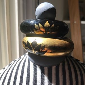 Black and gold bangles