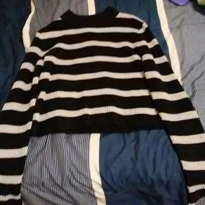 Striped crop top sweater