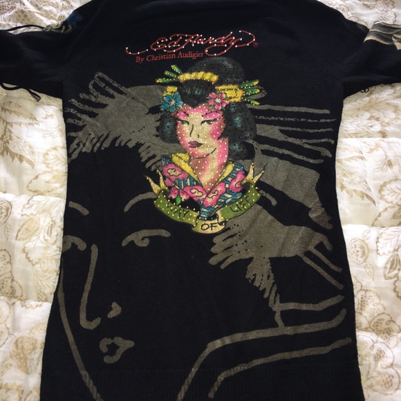 Ed Hardy hooded black sweater - Picture 4 of 4