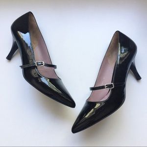 Boden black patent leather heels