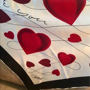 Talbots 💯 silk "I love you" scarf