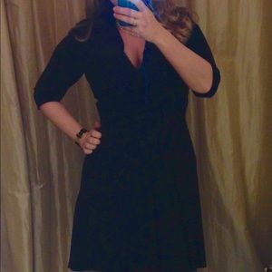 Armani Twist Front Navy Dress NWT