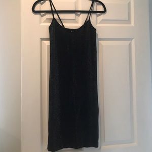 Free people black shimmery spandex slip dress