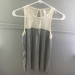 Grey and lace tank top