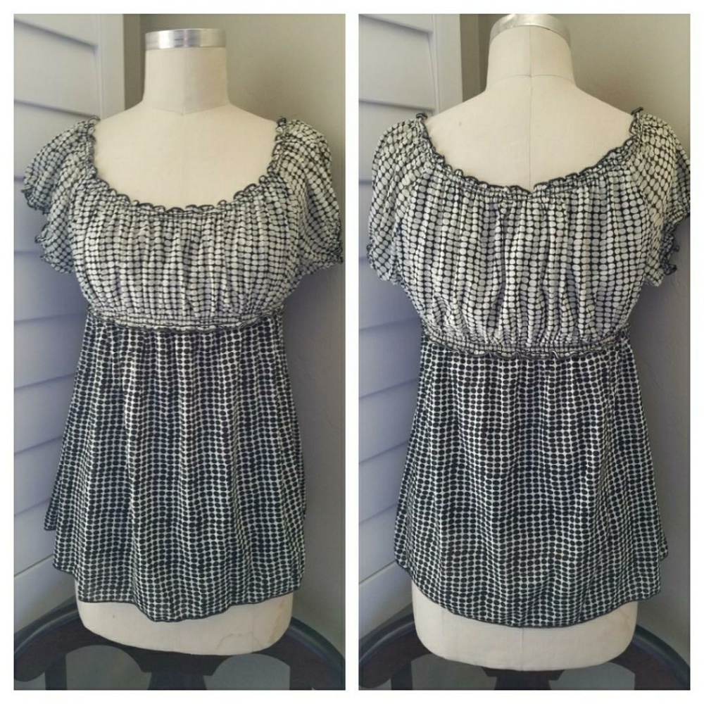 Max Edition Polka Dot Empire Waist Blouse