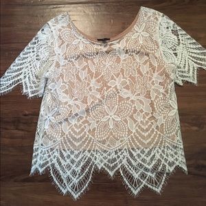 Express Lace white top