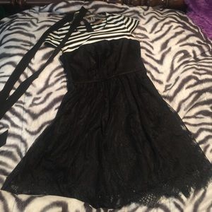 Black and white lace dress