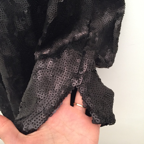 SOLD Bloomingdales AQUA Black Sequin Mini Dress - Picture 7 of 7