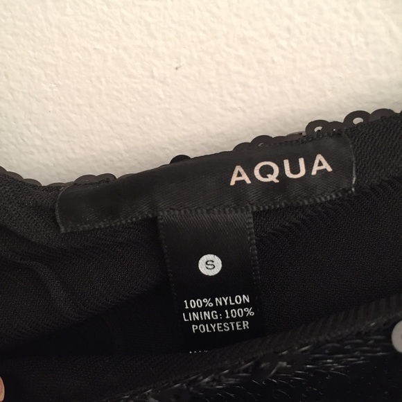 SOLD Bloomingdales AQUA Black Sequin Mini Dress - Picture 2 of 7
