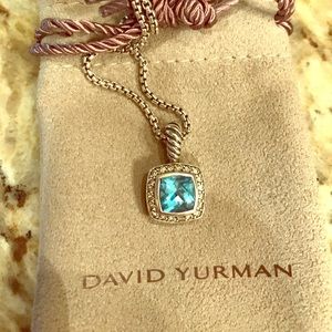 David Yurman- Albion Blue Topaz/Diamond necklace