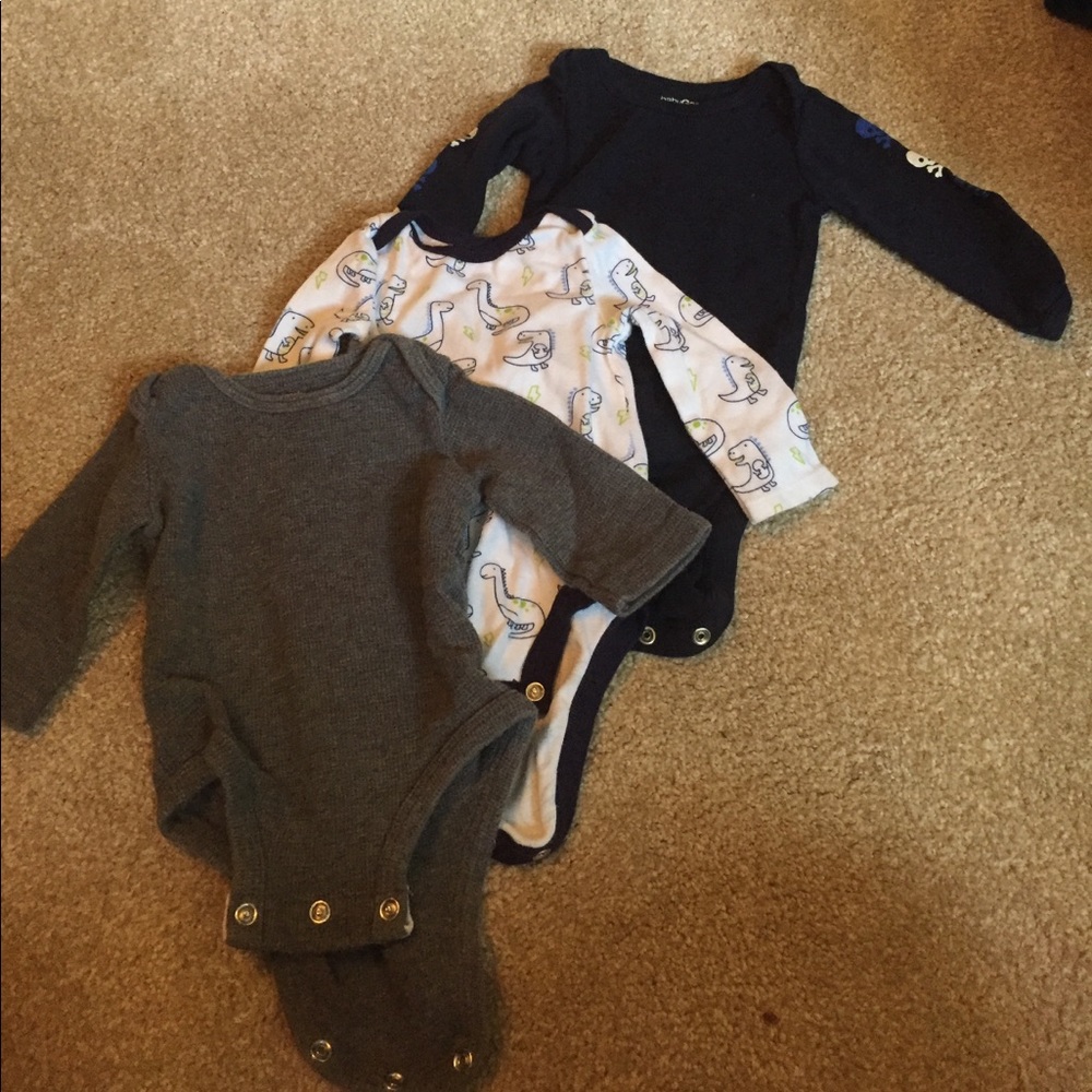 3 Month long sleeve onesie bundle
