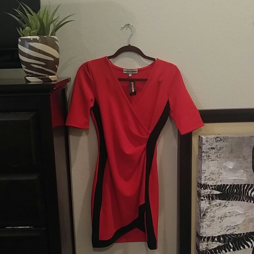 NWT Red Dress w/ black accent
