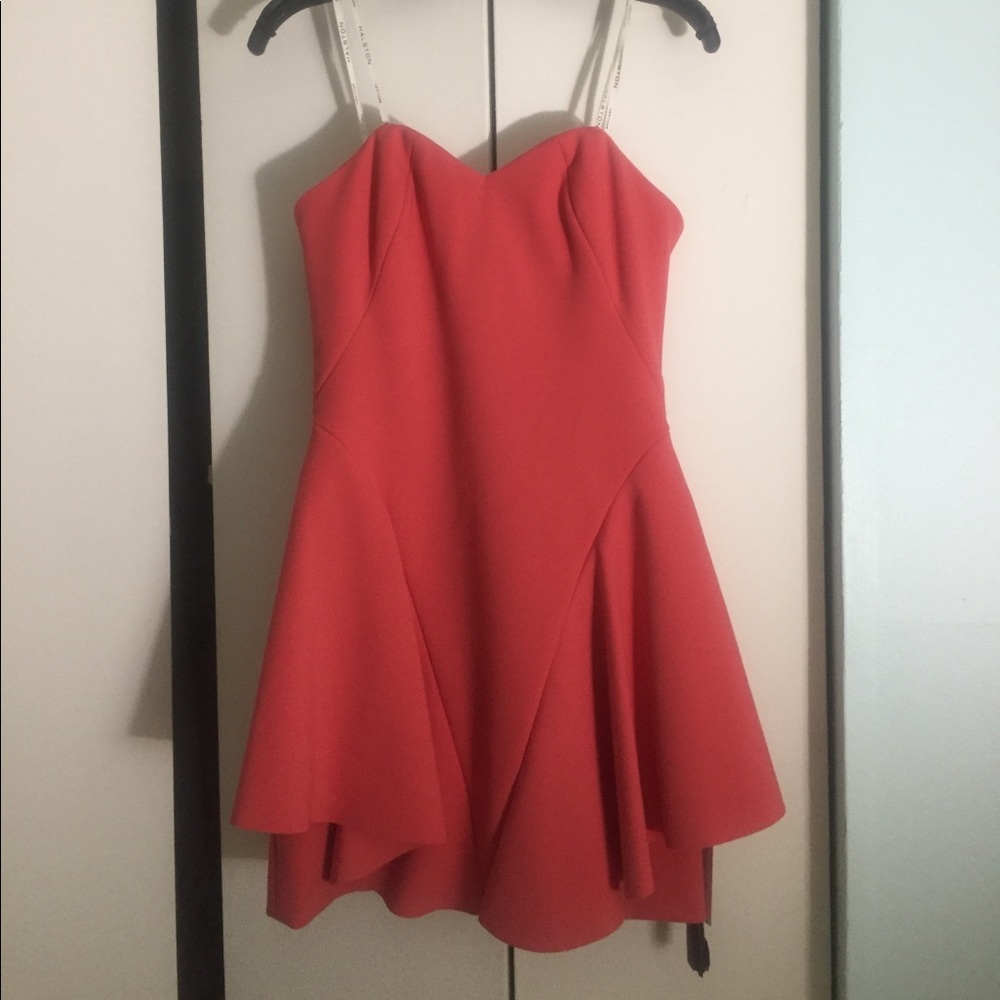 Halston heritage peach dress
