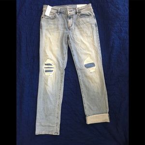 NWT Loft Distressed Boyfriend Ankle Jeans