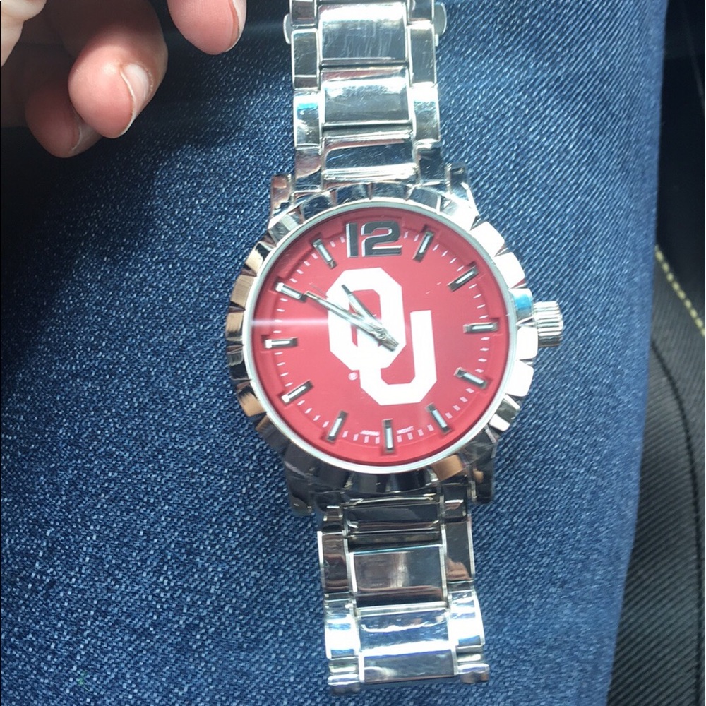 Oklahoma University Silver Men's Watch