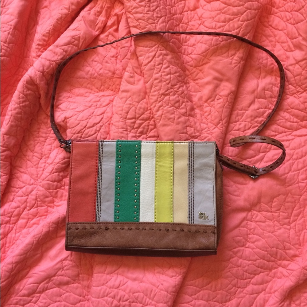 The Sak crossbody leather striped purse - Picture 1 of 5