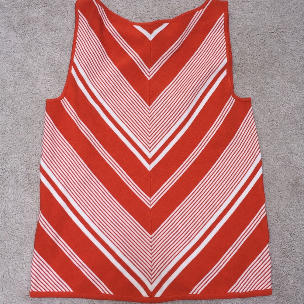 Orange & White Silk/Cotton Tank Top