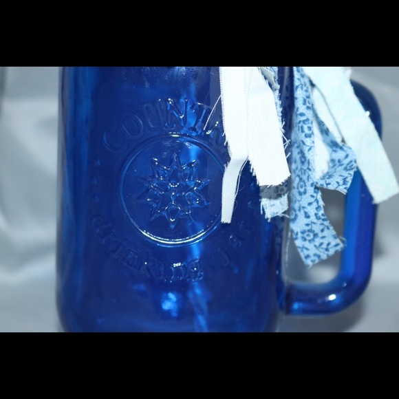 Blue Mason Drinking Jar - Picture 2 of 2