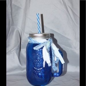 Blue Mason Drinking Jar