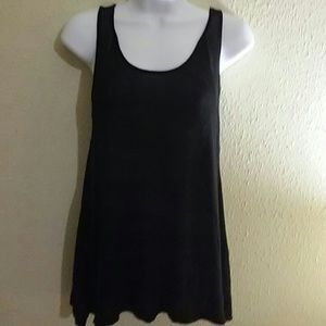 Black Loose Tank with Mesh